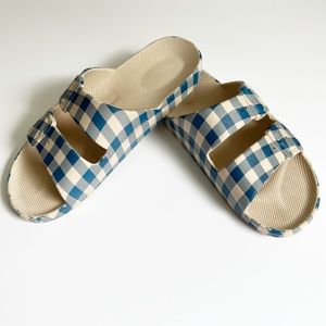 Freedom Moses x J Crew Gingham Two Strap Sandals